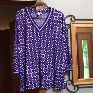 Michael Kors Tops - Michael Kors geometric design purple top 2X Michael Kors Tops - Michael Kors geometric design purple top 2X